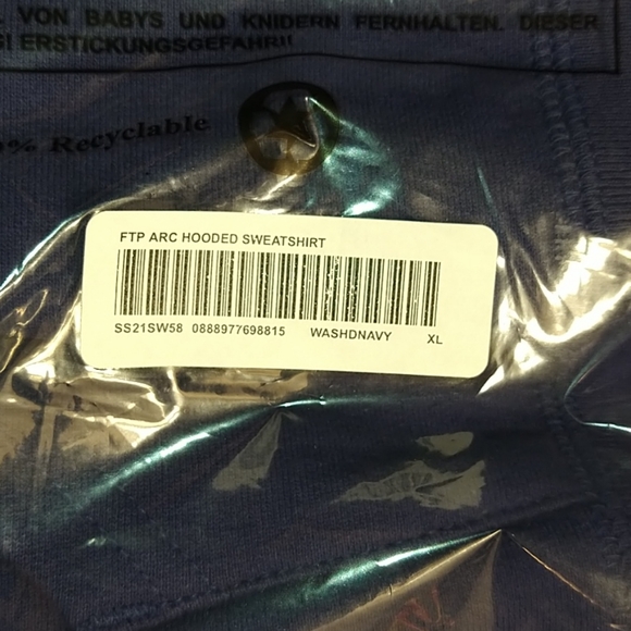 Supreme Ftp Arc Hooded Sweatshirt Washed Navy XL - Picture 5 of 6
